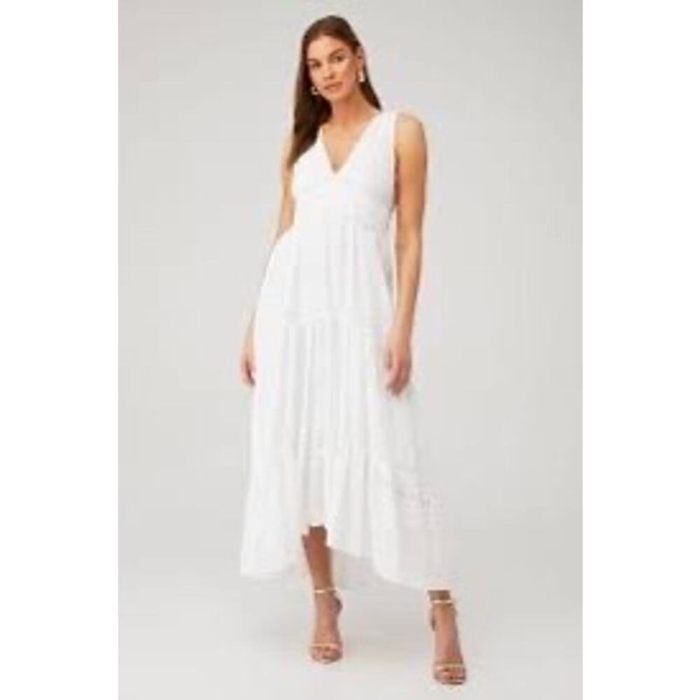 NWT MISA Los Angeles Ksenia Eyelet Maxi Dress White Size M - Picture 8 of 10
